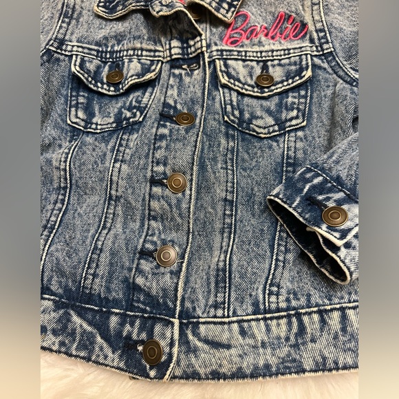 BARBIE Iconic Embroidered Acid Wash Denim Jean Jacket - Picture 3 of 9